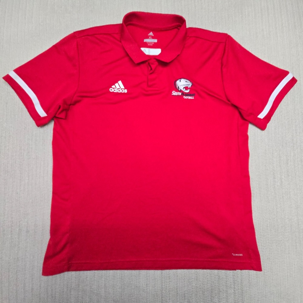 Adidas South Alabama Jaguars Polo Shirt Mens XL Red Short Sleeve Football